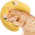 Miniatyrbillede 1 af 6: Pude til katte | Blød og fluffy kæledyr beroligende legetøj | Catnip pude Catnip plyslegetøj | U-formet pude til at sove, hvile, lege (gul) yellow