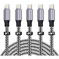 Miniatyrbild 1 av 7: iPhone-laddningskabel, SANYEYE MFi-certifierad [5-pack 3/3/6/6/10FT] Snabbladdningskabel Nylonflätad med metallkontakt för iPhone 12/11/Pro