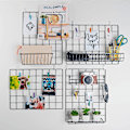 Miniatyrbillede 5 af 7: Hængende kurve og kroge til vægpanel | Tilbehør til vægpanel | Tilbehør til gitterpanel | Kurve og kroge til gitterpanel | Gitterpanel Black Accessories set 1