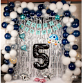 Pikkukuva 4 / 5: Numeropallon, värikkäät helium-numeropallon syntymäpäiväjuhliin, itse täyttyvät numeropallon, foliopallo syntymäpäiväjuhliin, uudenvuoden juhliin Black #5 Large