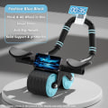 Miniatyrbilde 2 av 7: Abs Roller Wheel med timer, Abdominal Exercise Roller Elbow Support core Exercise Equipment, Automatisk Rebound Abdominal Wheel med Knee Mat for F black