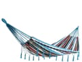 Fringe Hammock, Max. load 150 kg, Breathable, Suitable for garden and indoor use, Blue, 200 x 150 cm, Canvas