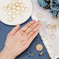 Miniatyrbilde 3 av 5: 40 stk. blanke ringer, justerbare fingerringinnstillinger i messing, gullringer for smykkelaging