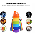Miniatyrbillede 4 af 7: 2 stk. Regnbue Silikon Sammenklappelig Vandflaske Genanvendelig Bærbar Foldbar Vandflaske BPA Fri Sikker og Sund Lækagesikker til Sport Vandreture T Assorted Rainbow2pcs