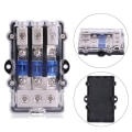 Miniatyrbillede 2 af 8: Universal Blade Fuse Holder Box, DC 12-24V Automotive Stereo Audio Power Fuse Block Kit Assortment for Auto Car Boat 1 in 3 Ways Out with 3 Blade F