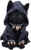 Feline Cloaked Grim Reaper Cat Figurine, Polyresin, Black, 10*10*15cm
