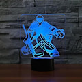 Miniatyrbillede 3 af 5: 3D Ishockey Målvogter Natlampe Berøringsbord Skrivebord Optisk Illusion Lamper 7 Farveskiftende Lys Hjem Fødselsdagsgave