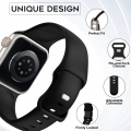 Miniatyrbilde 2 av 5: 4-pakning sportsremmer kompatibel med Apple Watch-remmer 38/40/41mm, silikonerstatningsremmer for iWatch Ultra/Ultra 2, Series 9 8 7 6 5 4 3 2 1SE