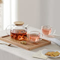 Miniatyrbillede 5 af 8: Glas tekande komfursikker med bambuslåg, 900 ml/30,4 oz gennemsigtige tekande med aftagelig si, glas tekande til løs te og blomstrende te 900ml/30.4oz 900ML/30.4OZ