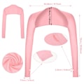 Miniatyrbild 2 av 5: 2-delad UV-skyddssjal Armärm Kylande sjal Armärm med fingerhål Solskydd Kylare Axelryckning Armar Wrap (Rosa+Grå)