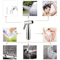 Miniatyrbillede 5 af 5: Håndholdt bidet-sprayer, rustfrit stål børstet nikkel spray kit, badeværelse stofble rengøringsmiddel, bærbar rustfri brusehoved