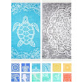 Miniatyrbild 1 av 6: 2-pack turkiska bomullsstrandhanddukar, lätta, absorberande, snabbtorkande badlakan, extra stora, sandfria strandhanddukar, strandtillbehör 2 Pack Turtle Mandala