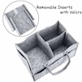 Miniatyrbillede 4 af 5: Blekurv Foldbar Baby Blekurv Organizer, Bærbar Opbevaringskurv til Børneværelset med Udskiftelige Rum (Lysegrå)