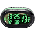 Miniatyrbild 2 av 4: 3-i-1 Mini Bil LED Elektronisk Digital Klocka Biltermometer Voltmeter Spänning Tid Alarm Klocka Svart 1st