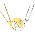 Miniatyrbillede 1 af 7: Puslespil-Halskæde i Rustfrit Stål til 2 Dele, Kat/Livets Træ/Hjerteformet, Tilpasselig, Yin Yang Halskæde Smykke Gave til Style 01 18k Gold PlatedPersonalised Personalized