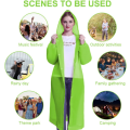 Miniatyrbilde 8 av 8: Bærbar regnfrakk, regnponcho vanntett med hetter og ermer, gjenbrukbar regnresistent poncho for camping, nødsituasjoner, reiser F  Fruit Green *2