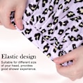 Miniatyrbilde 5 av 7: Dusjhette for kvinner - Vanntett gjenbrukbar dusjhette for hår med justerbar sløyfe, badehette med elastisk bånd for damer jenter bading spa (rosa leopard) Pink Leopard