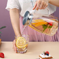Miniatyrbillede 4 af 7: 1,5L glaskande med aftageligt låg, kande til varme og kolde drikkevarer i klart glas, nem at rengøre, borosilikatglaskande til te, cafe, citron A.1.5l A.1.5L