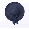 Miniatyrbilde 3 av 4: Kvinner Foldable Floppy Bred Brede Brede Solhatt Sommer Strandhatt UV UPF 50+ 02Style Bowknot Navy