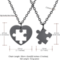 Miniatyrbilde 6 av 6: Puslespill i rustfritt stål for 2 deler, anhengskjede, katt/livets tre/hjerteformet, tilpassbar, yin yang-halskjeder smykkergave til Style 04 Black PlatedPersonalised Personalized