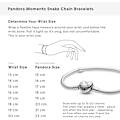 Miniatyrbillede 6 af 8: Moments Dame Sterling Sølv Hjerte Lås Slangekæde Armbånd til Charms 16
