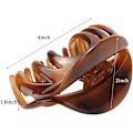 Miniatyrbilde 4 av 5: Sklisikre store krystallplast blekksprut klips hårklype banan klips for kvinner (Mørkebrun) Dark Brown