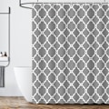 Miniatyrbillede 8 af 8: Bruseforhæng Skimmelsikkert, 183 x 183 cm, Grå Badeforhæng til Brusebad, Vandafvisende Vaskbar Hurtigtørrende Polyester Grey Geometric