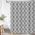 Miniatyrbilde 7 av 8: Dusjforheng muggsikkert muggsoppbestandig, 183 x 183 cm, grå badeforheng for dusjbadekar, vanntett vaskbar hurtigtørkende polyesterstoff Grey Geometric