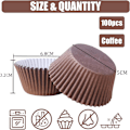 Miniatyrbillede 2 af 7: ll Kaffepapir Cupcake Cases Bagekopper, Fedtsikre Cupcake Cases til Bagning, Mini Muffin Wrappers Cases Muffin Cups Cupcake Liner Bulk, Papir Bakin Coffee