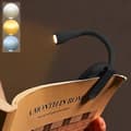 Boglampe, genopladelig clip-on læselampe, justerbar lysstyrke