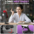 Miniatyrbilde 4 av 7: nd for Desk – Høydejusterbar Mobiltelefonstativ i Metall med 360° Rotasjonsbase - Mobiltelefonholder Kompatibel med Alle iPhones og Android Smarttelefoner Desk Phone Holder