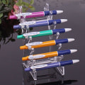 Miniatyrbilde 2 av 3: Akryl 6 spor Pen Display Stativ Plast Kontor Display Stativ for Blyant Sminkebørste Clear