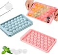 Mini Ice Cube Tray Balls, Round Ice Ball Maker Mold for Freezer, Ice Ball Maker Mold Mini Circle Round Ice Cube Mold with Lid (2-pack)