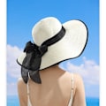 Miniatyrbilde 4 av 7: Kvinner Foldbar Floppy Bred Bremskjerm Solhatt Sommer Strandhatt UV UPF 50+ 07Style White