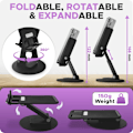 Miniatyrbilde 2 av 7: nd for Desk – Høydejusterbar Mobiltelefonstativ i Metall med 360° Rotasjonsbase - Mobiltelefonholder Kompatibel med Alle iPhones og Android Smarttelefoner Desk Phone Holder