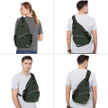 Pikkukuva 6 / 6: Sling-reppu, monikäyttöinen crossbody-olkalaukku, matkustus- ja vaelluspäiväreppu Midnight Green