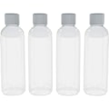Miniatyrbillede 1 af 2: Multipakke med 4 plastikflasker med skruelåg 100 ml flasker Ideel til rejser Clear