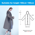 Miniatyrbillede 2 af 8: Bærbar Regnfrakke, Vandtæt Regnponcho med Hætte og Ærmer, Genanvendelig Regnresistent Poncho til Camping, Nødsituationer, Rejser C  Grey *2