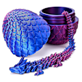 Miniatyrbild 1 av 5: 3D-printad drake med överraskningsägg, dekorativt påskäggsfyllmedel, påskgåva till pojkar barn heminredning, exekutiv drake fidget bordsleksak (Lila) Purple