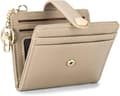 Slim Wallet for Women, RFID Blocking Foldable Credit Card Holder with Zipper Coin Pocket, ID Window & Keychain