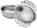 D13 - Stainless Steel Tea Strainer with Double Arms and Drip Catcher for Loose Leaf Tea
