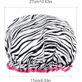 Miniatyrbilde 2 av 2: e Dobbelt Tykk Dusjhette - Vanntett og Trendy Zebra Design - Perfekt for Bading og Dusjing - 1 Stykke Zebra