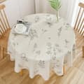 Rund bordsduk Beige Tryck 150cm, Liten Rund Bordsduk Rund Torkbar Bordsduk Rund Bordsduk
