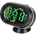 Miniatyrbild 3 av 4: 3-i-1 Mini Bil LED Elektronisk Digital Klocka Biltermometer Voltmeter Spänning Tid Alarm Klocka Svart 1st