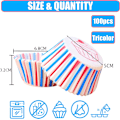 Miniatyrbillede 2 af 7: Rød, blå og hvid papir cupcake-forme, King Charles kroningsdekorationer, bagekopper, cupcake-forme til bagning, mini muffin-forme, muffin-kopper White/Red/Blue