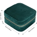 Miniatyrbild 4 av 7: mu Mini Smyckeskrin Organizer, Bärbar Resesmyckeskrin, Sammets Dubbelskikts Smyckespåse med Spegel, Ringar Örhängen Halsband Armband Jewelr Green