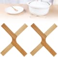 2-pack Natural Bamboo Foldable Pot Holders, Heat Insulating, Non-Slip, Foldable Trivets