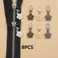 Cherry Blossom Zipper Pull, 8 Pcs, Detachable Zipper Repair Kit with Golden Zipper Pull, For Backpacks and Jackets.