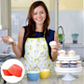 Miniatyrbillede 6 af 7: Røde papirkageforme til cupcakes, King Charles kroningsdekorationer, bageforme, cupcakeforme til bagning, mini muffinforme, muffinforme, pap Red