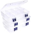 3-pack plastförvaringslåda - 20*13.5*4.5 cm - fackindelad plastlåda för hantverk smycken pärlor